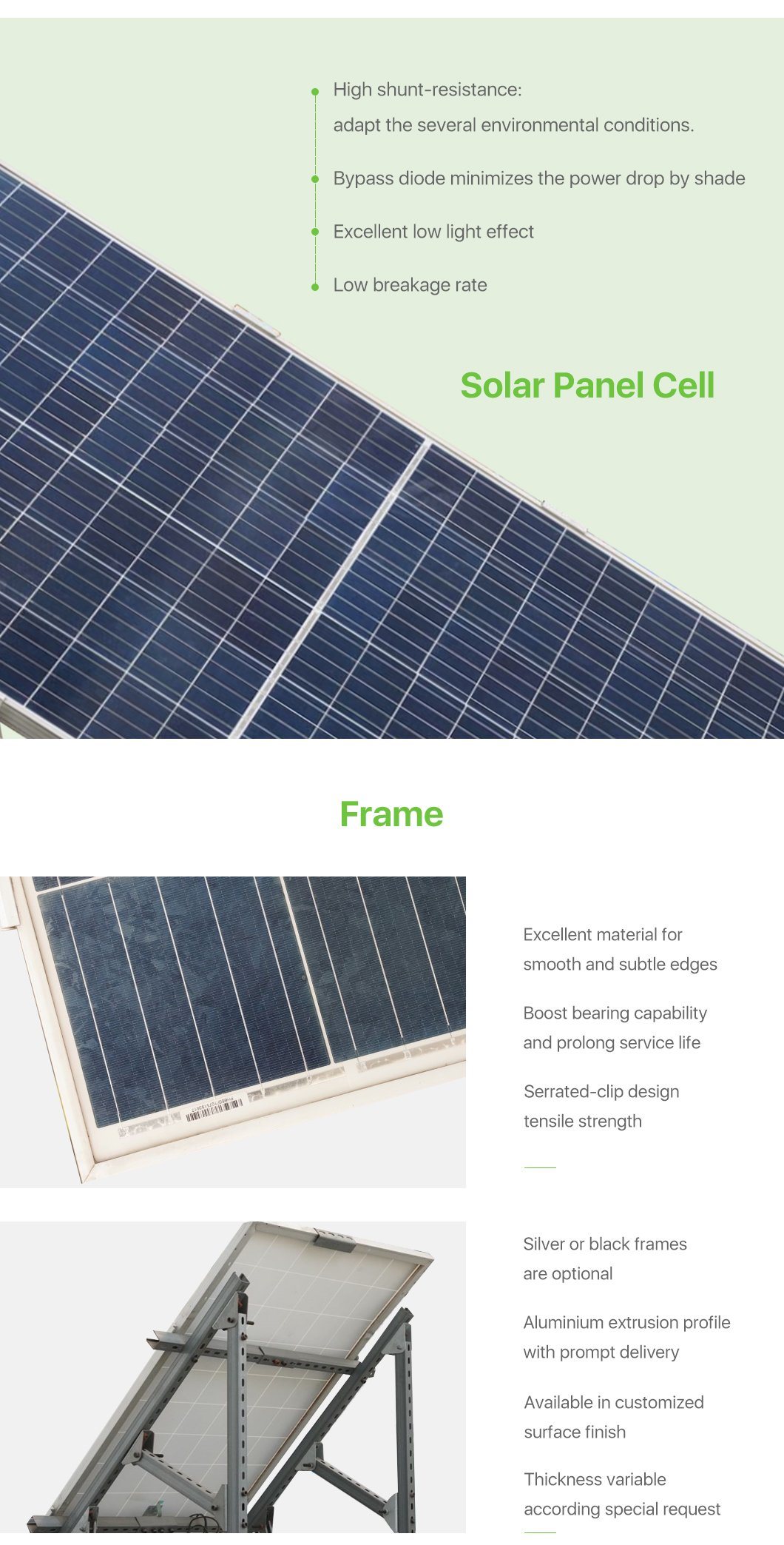 Solar and Photovoltaic Panel Installation 250W 420W Commercial 72cell Shiingled Solar Panel