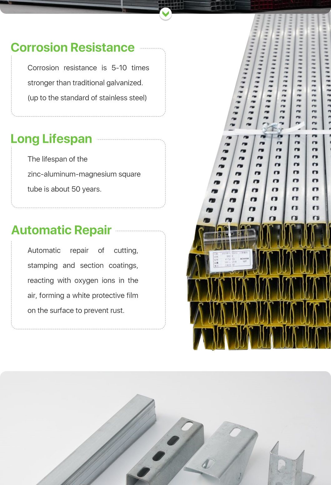 Zinc Aluminum Magnesium Support Corrosion Resistant Solar Module Support Solar Bracket