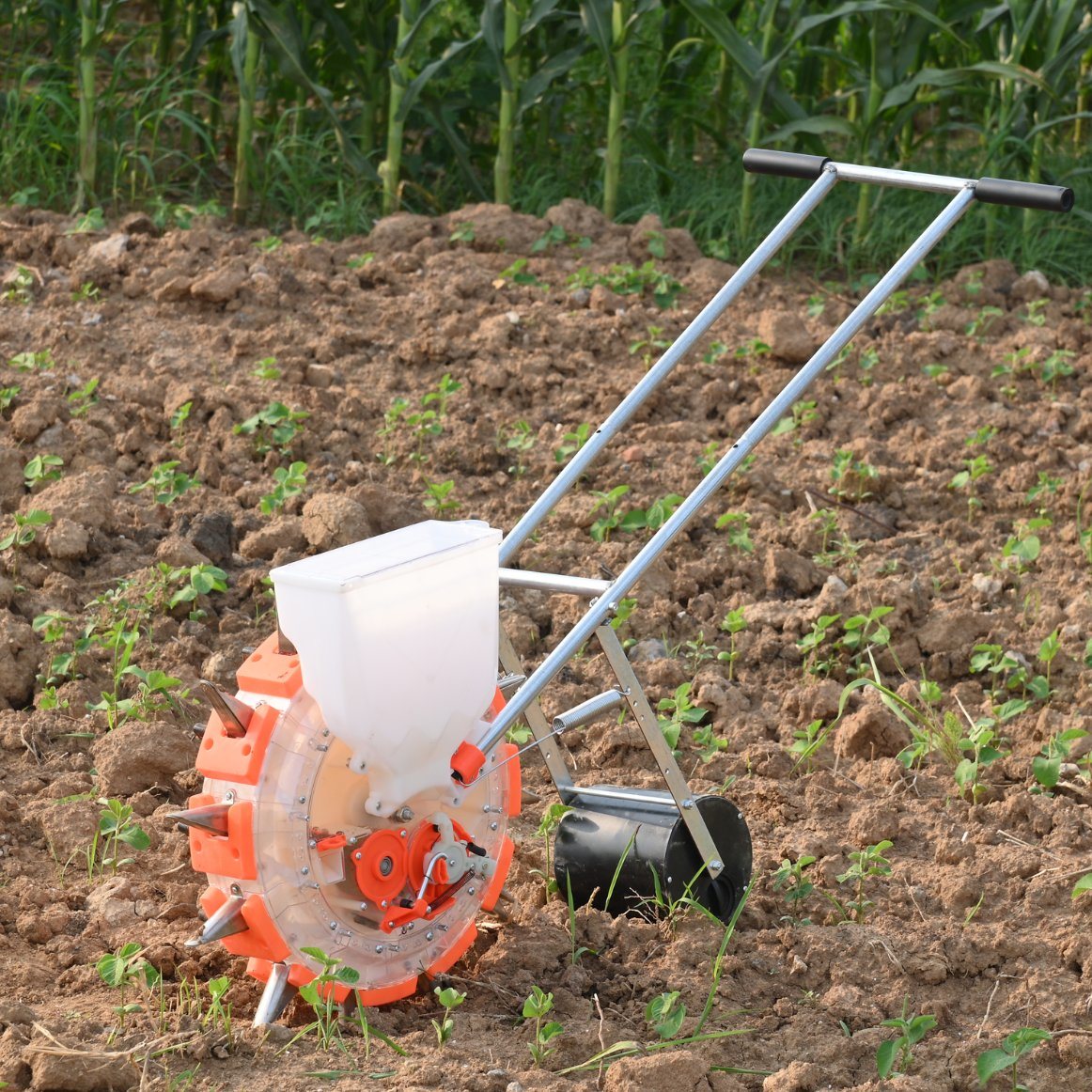 Hand Push Manual Adjustable Roller Rice-Corn Seeder