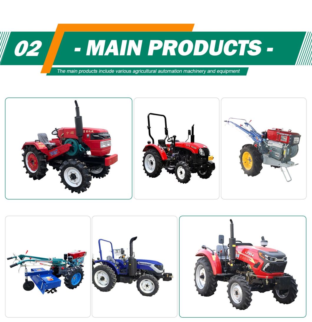 China Agricultural Machine Equipment 4 Cylinder Engine Compact Tractor