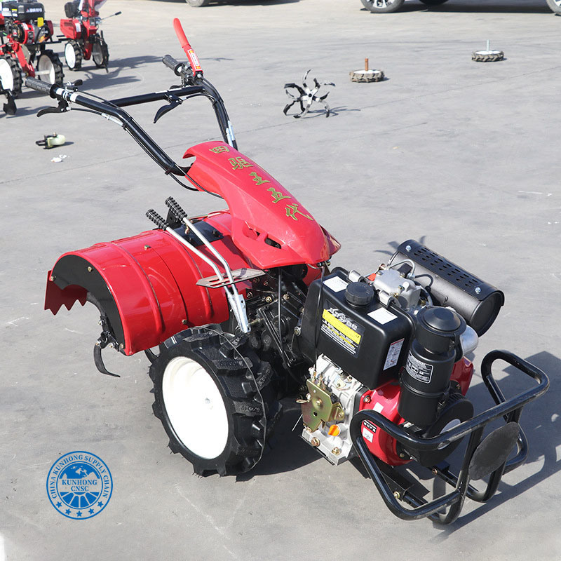 Powerful 6HP Mini Tiller Multi-Function Agriculture Tiller Cultivator Diesel Land Plowing Machine