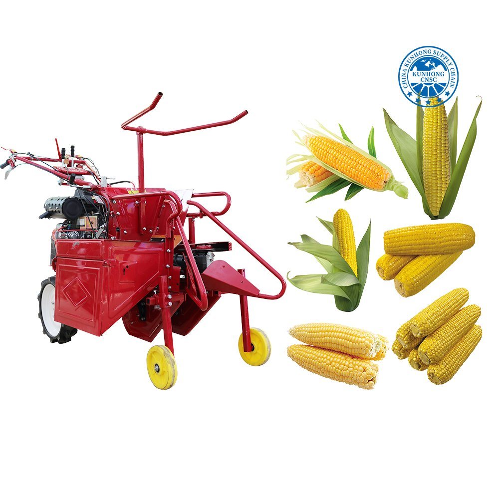 New Household Agricultural Small Corn Harvester Diesel Single Row Corn Straw Grinder