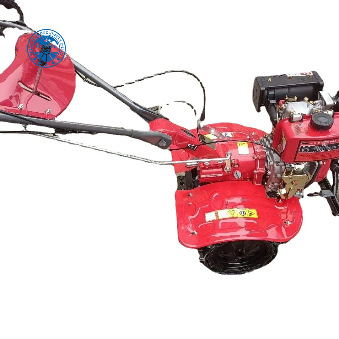 Greenhouse Rotary Tiller Cultivator Small 7.0 HP Diesel Engine Tractor Machine