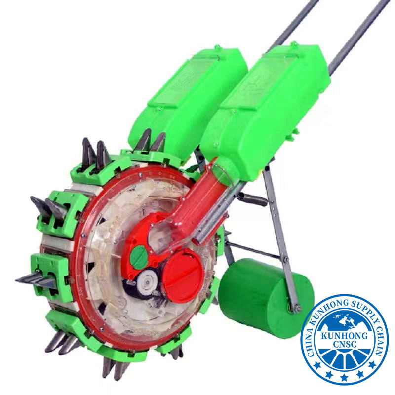 Double Barrel Seeder Drill Machine, Portable Manual Hand Corn Seeder