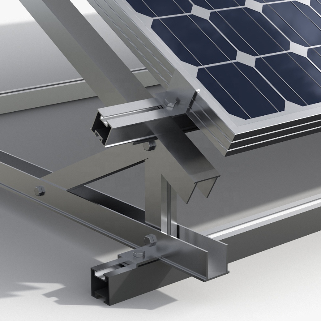 Safety Aluminum Material Solar Mounting Brackets Triangle Structure Used for Flat Roof on Grid off Grid Solar System