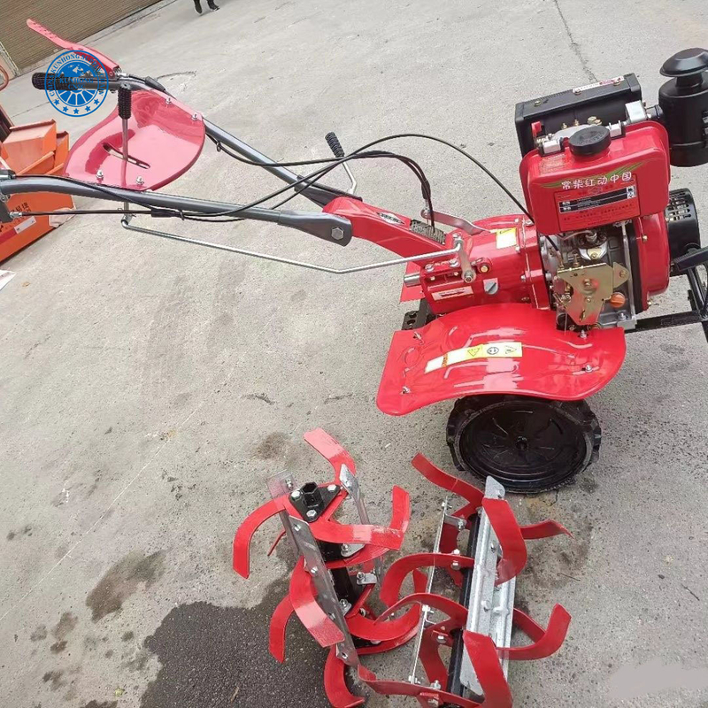 Small Micro-Cultivator Ditching Machine Self-Propelled Gasoline Rotary Cultivator Farm Tiller