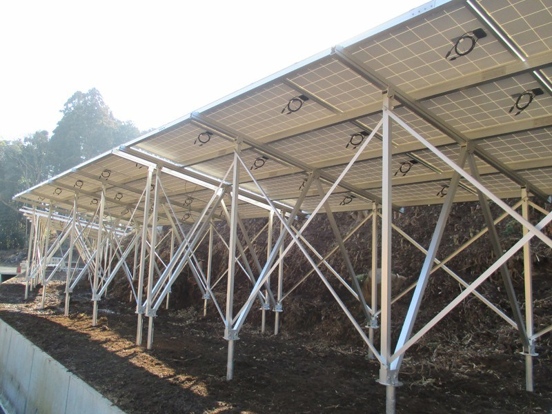 Yuens OEM Hybrid Tile Ground Bracket Mounted Solar Energy Racks Power System Steel One Pile Structure 1MW