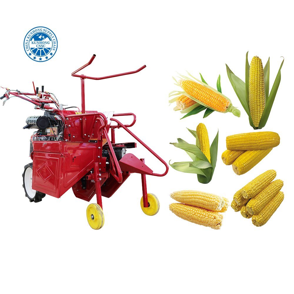 Farm Walking Tractor Connected to Corn Harvester/One Row Bean Harvester