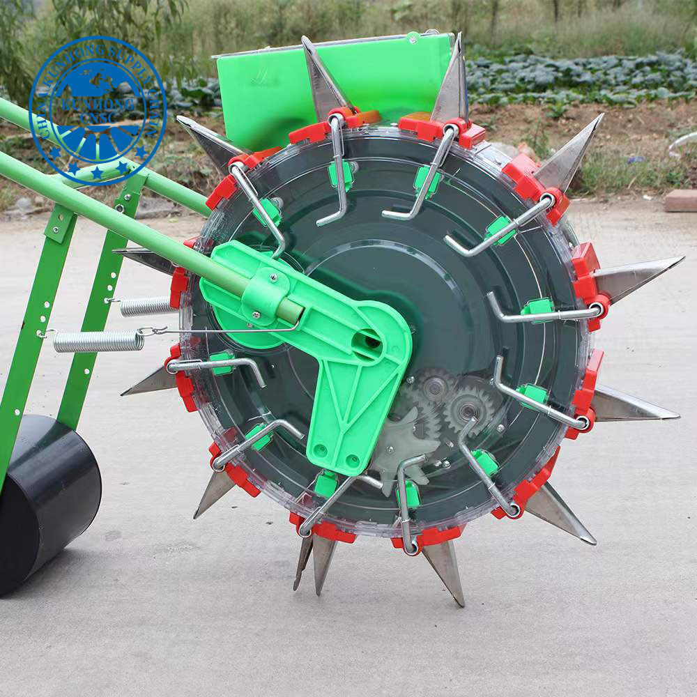 Grass for Gardens Manual Push Press Wheels Sesame Machine Lawn Seed Seeder