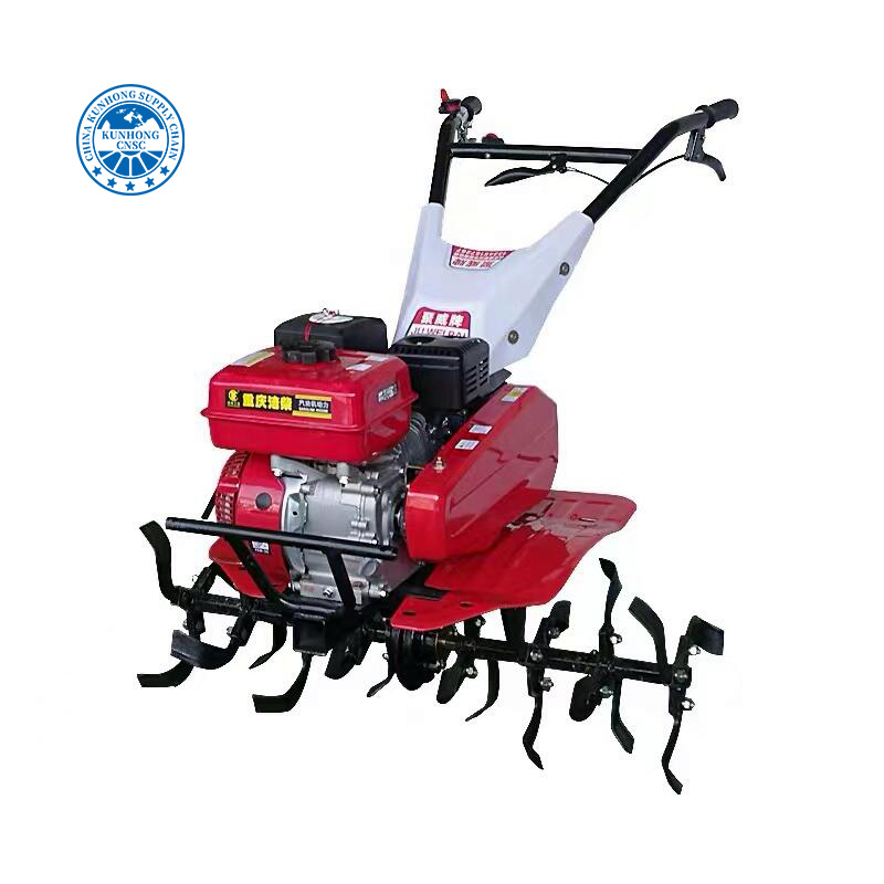 Tractor with Plough Agricultural Gasoline Mini Manual Rotary Tiller