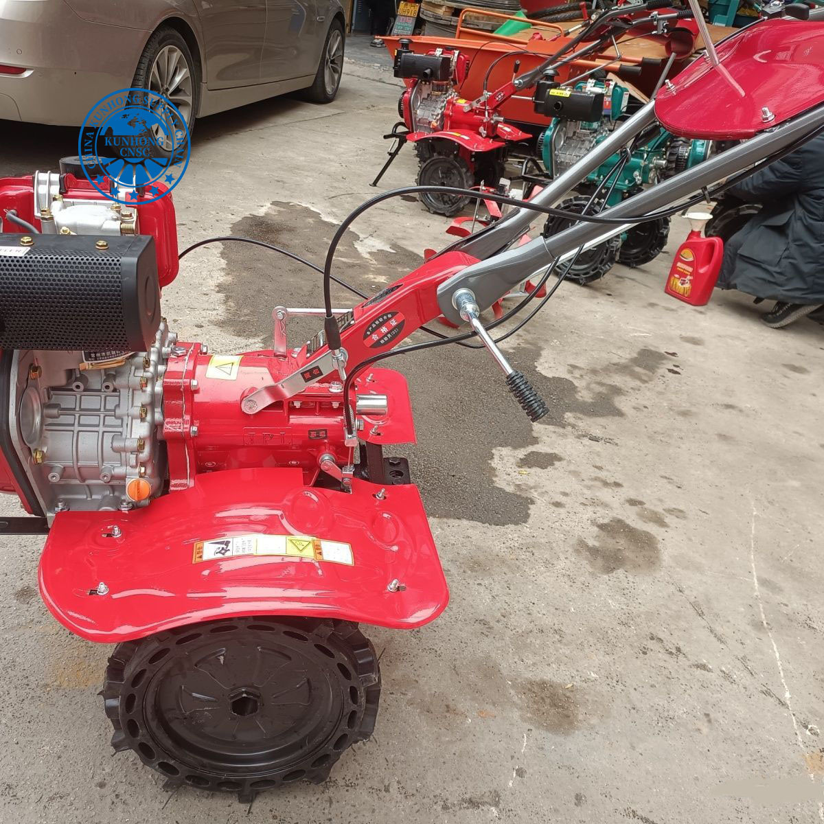 Tractor with Plough Water-Cooled Walk Behind Rotary Tiller