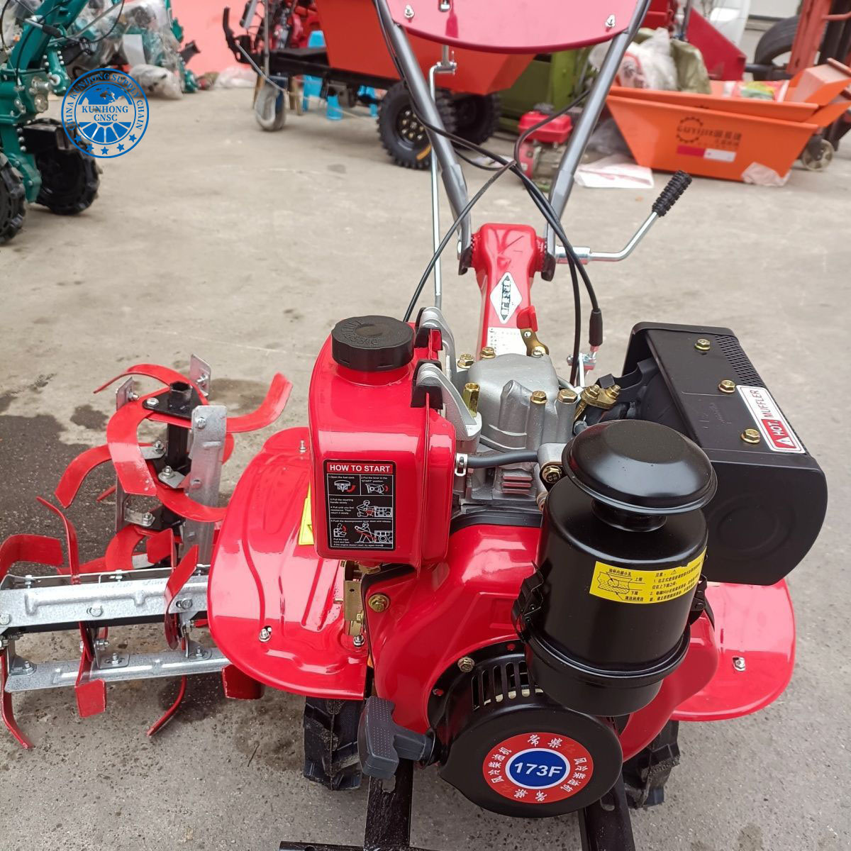 Small Micro-Cultivator Ditching Machine Self-Propelled Gasoline Rotary Cultivator Farm Tiller