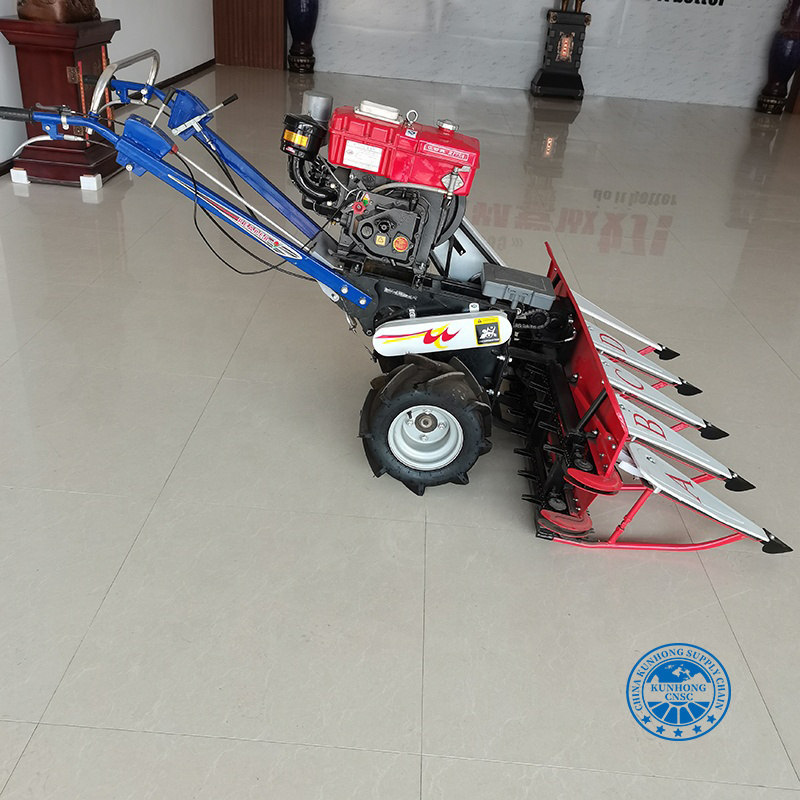 Agriculture Small Self Propelled Rice Harvester Machine with Walk Behind Tractor Price