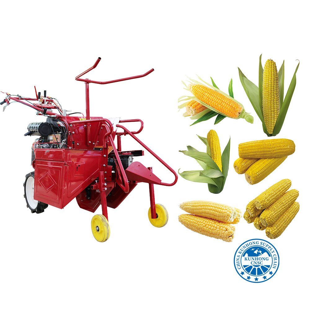 Hand Push Household Single-Row Corn Harvester Directly Connected Multi-Functional Straw Crushing