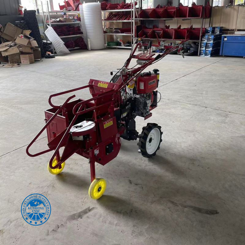 Hand-Push Automatic Single-Row Corn Harvester Straw Crushing